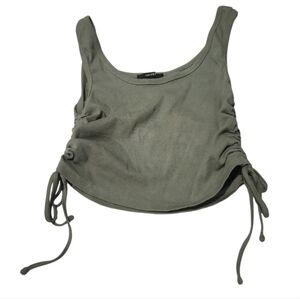 Forever 21 Olive Drawstring Crop Tank Top
